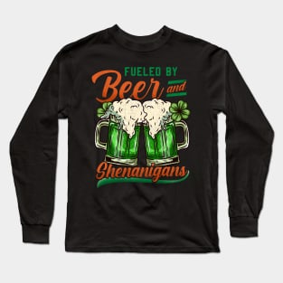 Fueled by Beer and Shenanigans I Ireland print Long Sleeve T-Shirt